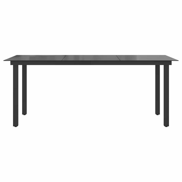 Gartentisch Nihat schwarz 190x90x74cm (Aluminium und Glas)