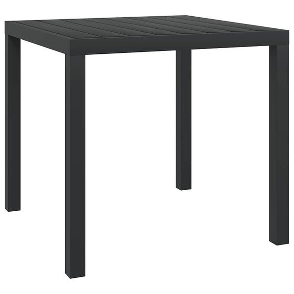 Schwarzer Gartentisch Memery 80x80x74cm (Aluminium und WPC)