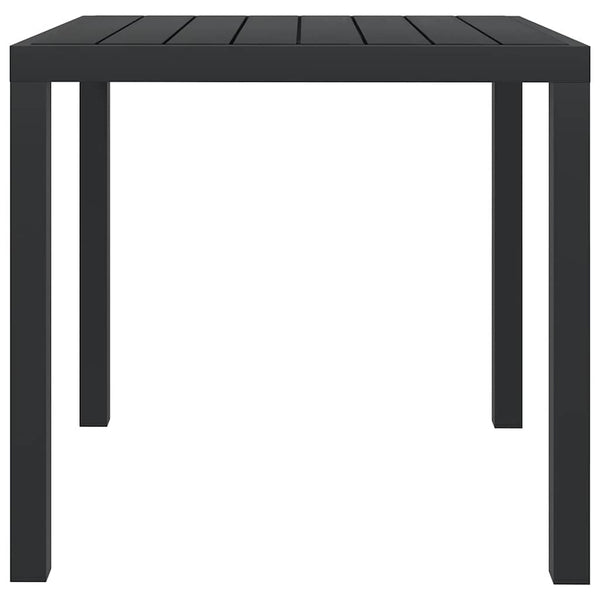 Schwarzer Gartentisch Memery 80x80x74cm (Aluminium und WPC)