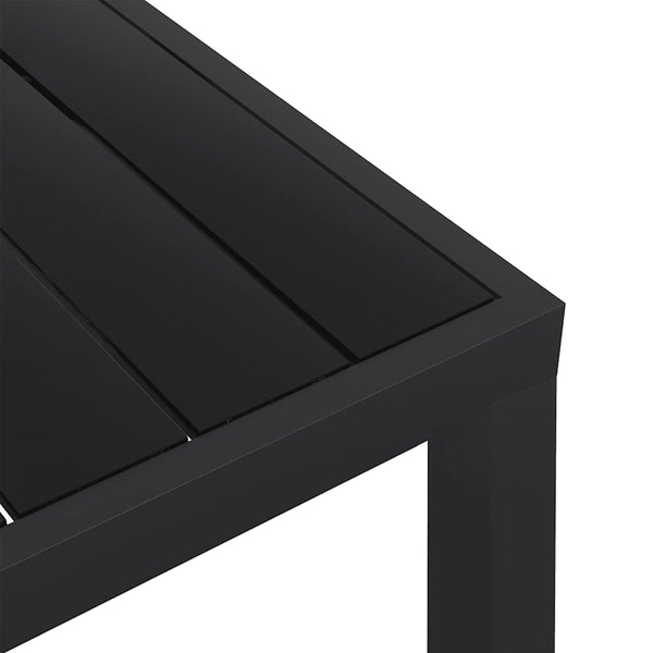 Schwarzer Gartentisch Memery 80x80x74cm (Aluminium und WPC)