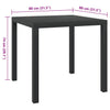 Schwarzer Gartentisch Memery 80x80x74cm (Aluminium und WPC)