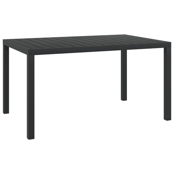 Schwarzer Gartentisch Memery 150x90x74cm (Aluminium und WPC)