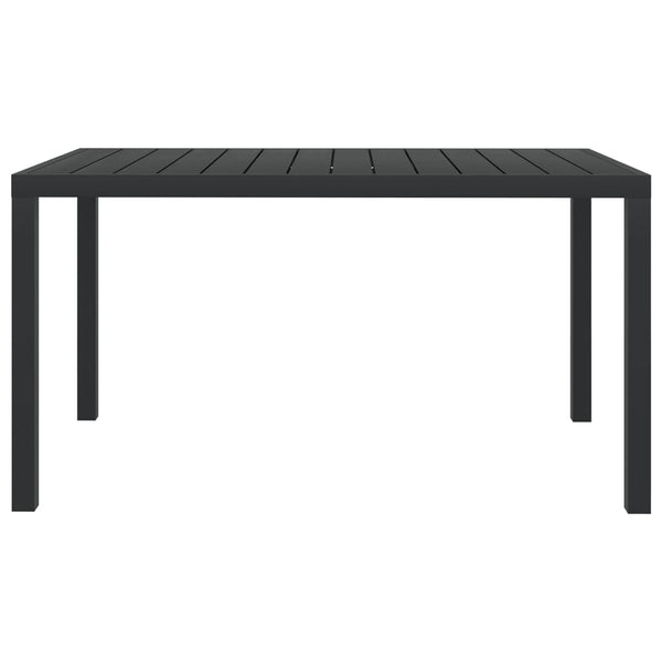 Schwarzer Gartentisch Memery 150x90x74cm (Aluminium und WPC)