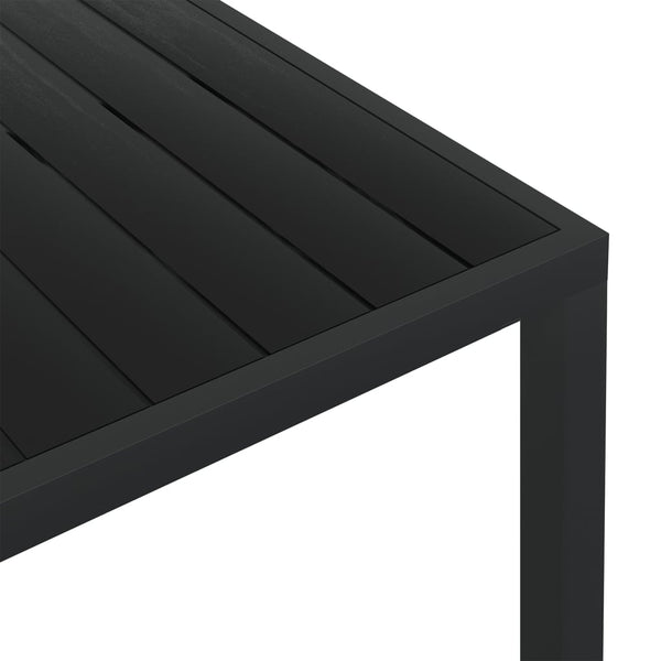Schwarzer Gartentisch Memery 150x90x74cm (Aluminium und WPC)