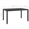 Schwarzer Gartentisch Memery 150x90x74cm (Aluminium und WPC)