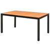 Brauner Gartentisch Rozal 150x90x74cm (Aluminium und WPC)