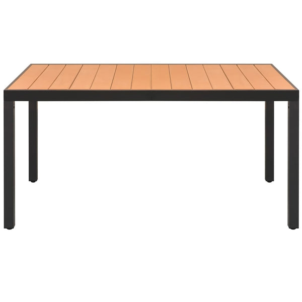 Brauner Gartentisch Rozal 150x90x74cm (Aluminium und WPC)