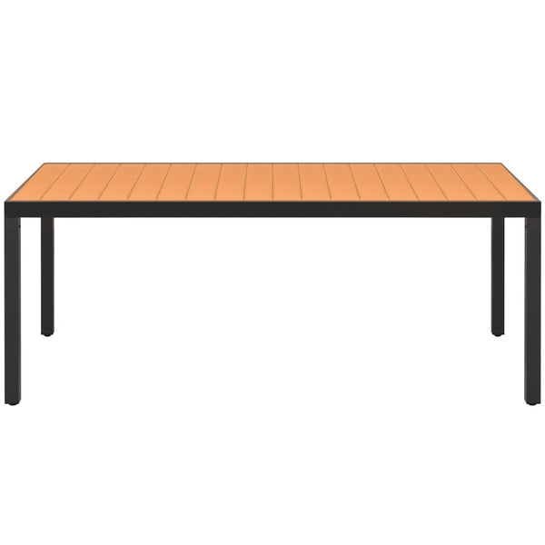 Brauner Gartentisch Rozal 185x90x74cm (Aluminium und WPC)