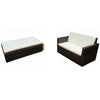 Braune Sirghe Gartenlounge (2-teilig, mit Kissen, Polyrattan)