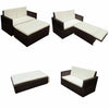 Braune Sirghe Gartenlounge (2-teilig, mit Kissen, Polyrattan)