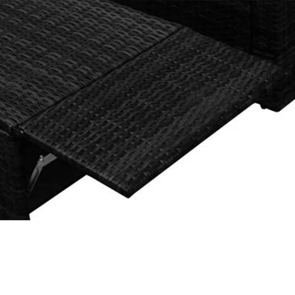Schwarze Gartenlounge Sirghe (2-teilig, mit Kissen, Polyrattan)
