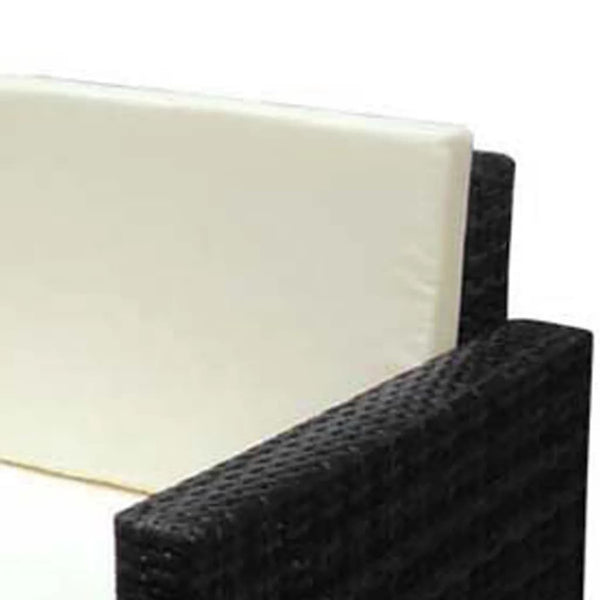 Schwarze Gartenlounge Sirghe (2-teilig, mit Kissen, Polyrattan)