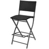 Schwarze klappbare Essgruppe Ioasif (7-teilig, Polyrattan)