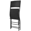 Schwarze klappbare Essgruppe Ioasif (7-teilig, Polyrattan)
