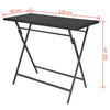 Schwarze klappbare Essgruppe Ioasif (7-teilig, Polyrattan)