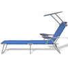 Dionis blaues Sonnenbett mit Überdachung (Stahl)