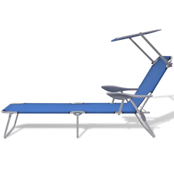 Dionis blaues Sonnenbett mit Überdachung (Stahl)