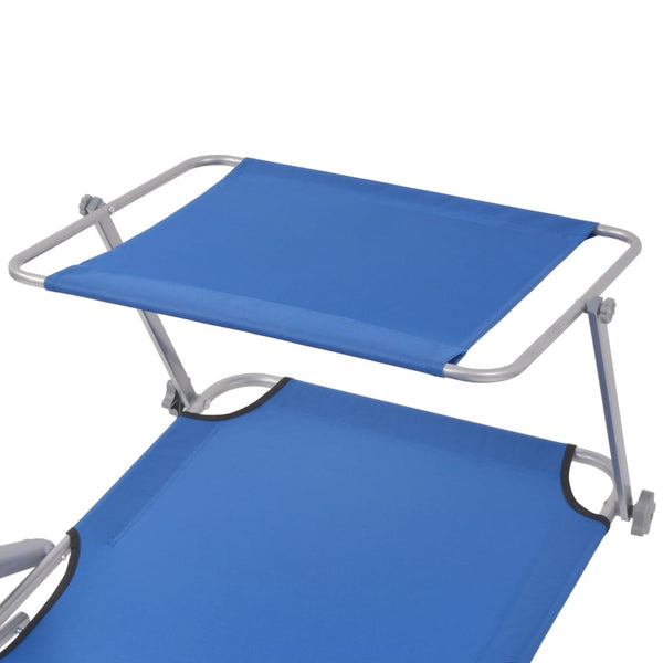 Dionis blaues Sonnenbett mit Überdachung (Stahl)