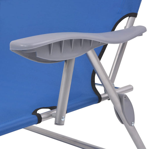 Dionis blaues Sonnenbett mit Überdachung (Stahl)