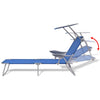 Dionis blaues Sonnenbett mit Überdachung (Stahl)