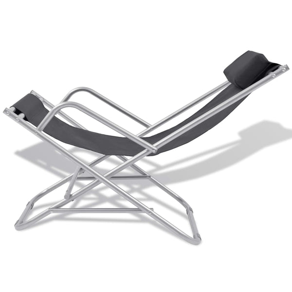 Schwarze neigbare Strandstühle Octavia (2 Stk. Stahl)