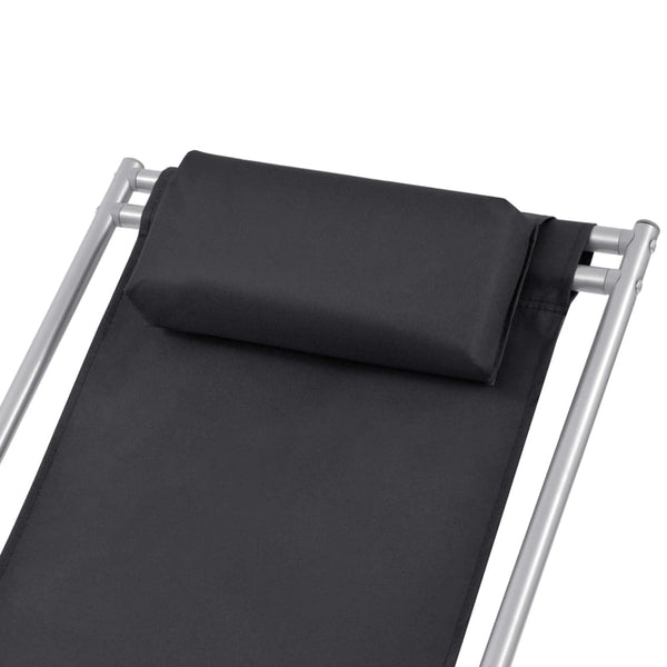 Schwarze neigbare Strandstühle Octavia (2 Stk. Stahl)