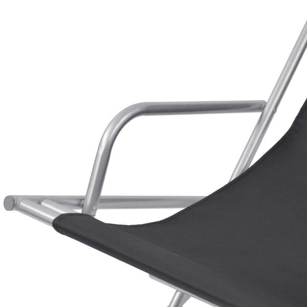 Schwarze neigbare Strandstühle Octavia (2 Stk. Stahl)