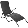 Schwarzer klappbarer Liegestuhl Onhan (Polyrattan)