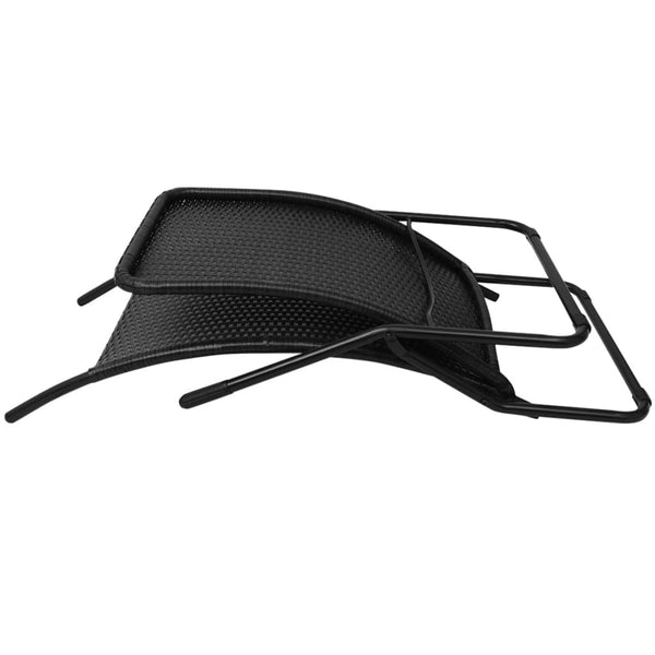 Schwarzer klappbarer Liegestuhl Onhan (Polyrattan)