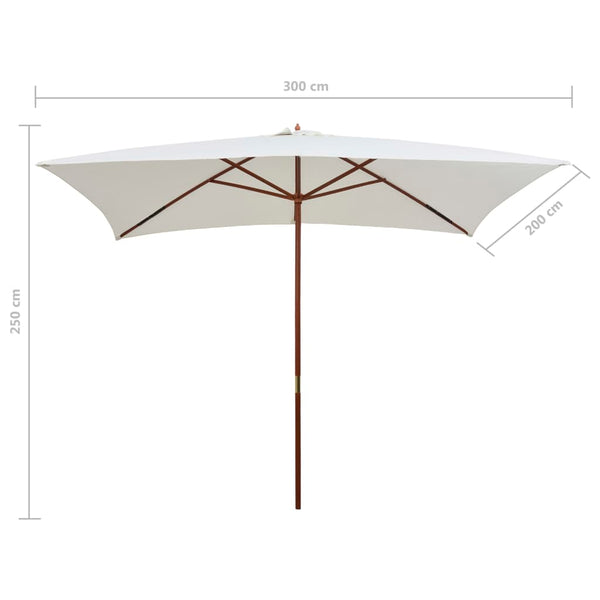 Sonnenschirm Fiti 200x300cm, cremefarben (Holzstange)