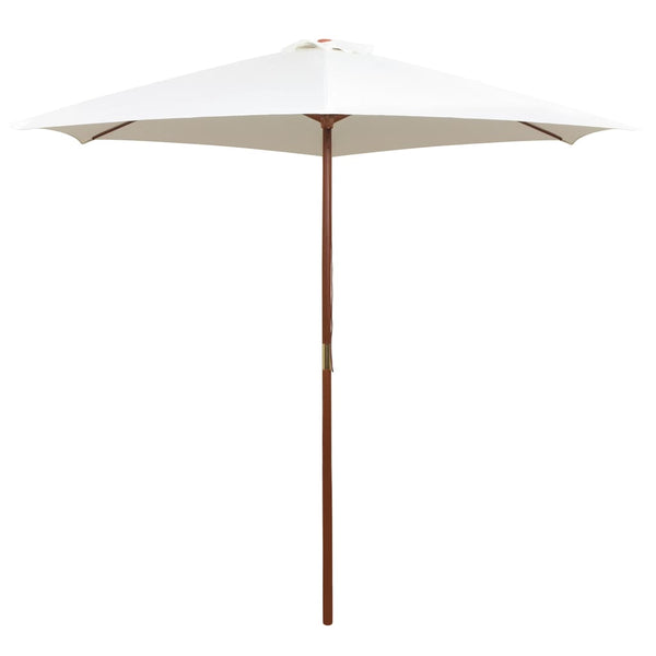 Cremeweißer Sonnenschirm Hamwi 270x270cm (Holzstange)