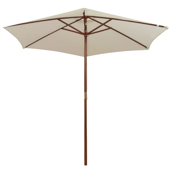Cremeweißer Sonnenschirm Hamwi 270x270cm (Holzstange)