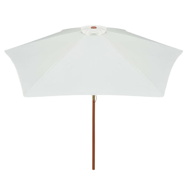 Cremeweißer Sonnenschirm Hamwi 270x270cm (Holzstange)