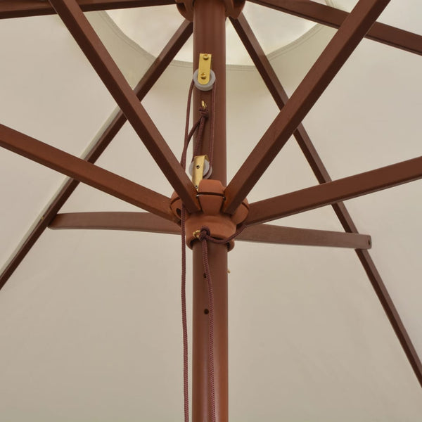 Cremeweißer Sonnenschirm Hamwi 270x270cm (Holzstange)