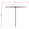 Cremeweißer Sonnenschirm Hamwi 270x270cm (Holzstange)