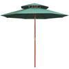 Grüner Sonnenschirm Roni 270x270cm (2-lagig, Holzstange)