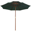 Grüner Sonnenschirm Roni 270x270cm (2-lagig, Holzstange)