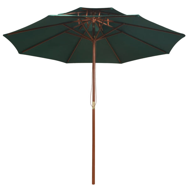 Grüner Sonnenschirm Roni 270x270cm (2-lagig, Holzstange)