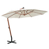 Weißer Sevia Ampelschirm 350cm (Holzgestell)