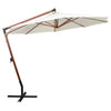 Weißer Sevia Ampelschirm 350cm (Holzgestell)