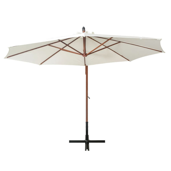 Weißer Sevia Ampelschirm 350cm (Holzgestell)