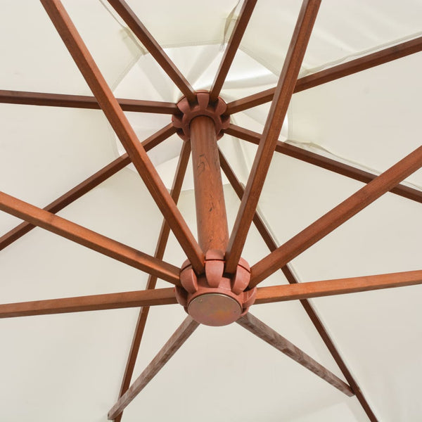 Weißer Sevia Ampelschirm 350cm (Holzgestell)