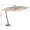 Weißer Sevia Ampelschirm 350cm (Holzgestell)