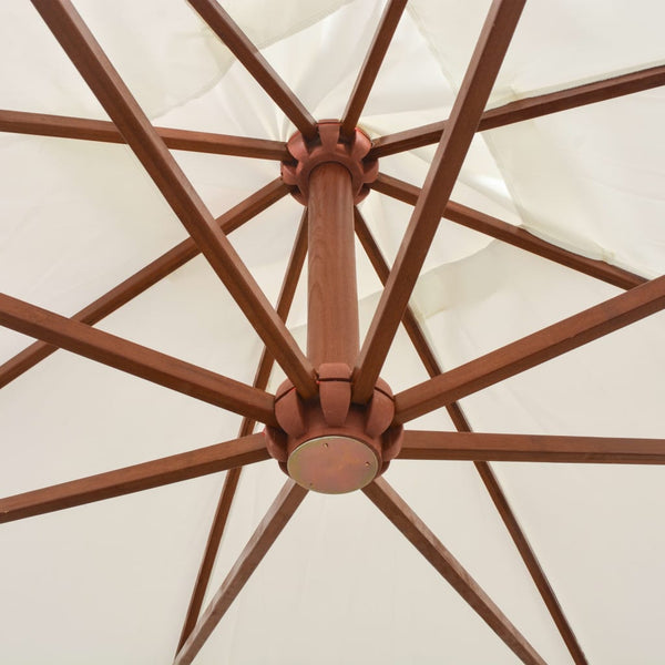 Weißer Hängeschirm Sevia 300x300cm (Holzstange)
