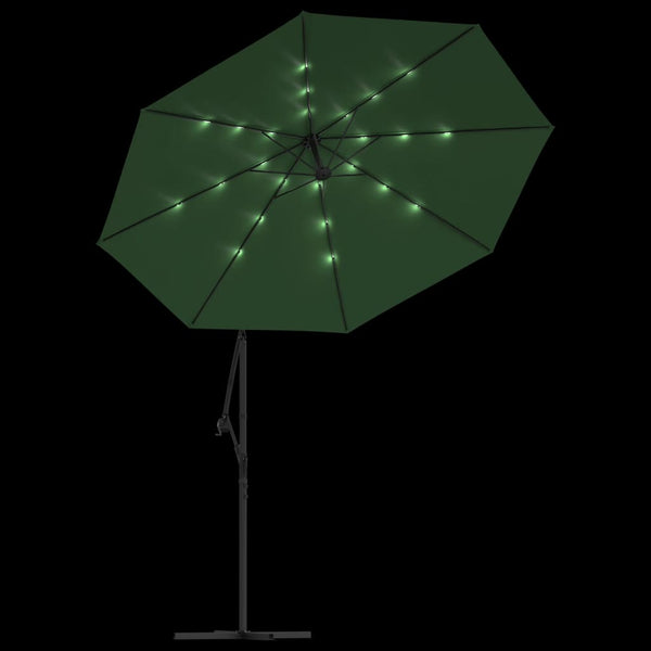 Grüner Hängesonnenschirm mit LED-Beleuchtung Ciobanca 300cm (Metallstange)