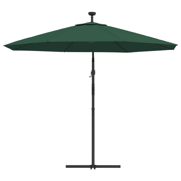 Grüner Hängesonnenschirm mit LED-Beleuchtung Ciobanca 300cm (Metallstange)