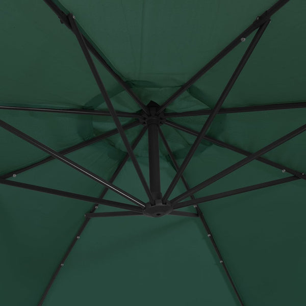 Grüner Hängesonnenschirm mit LED-Beleuchtung Ciobanca 300cm (Metallstange)