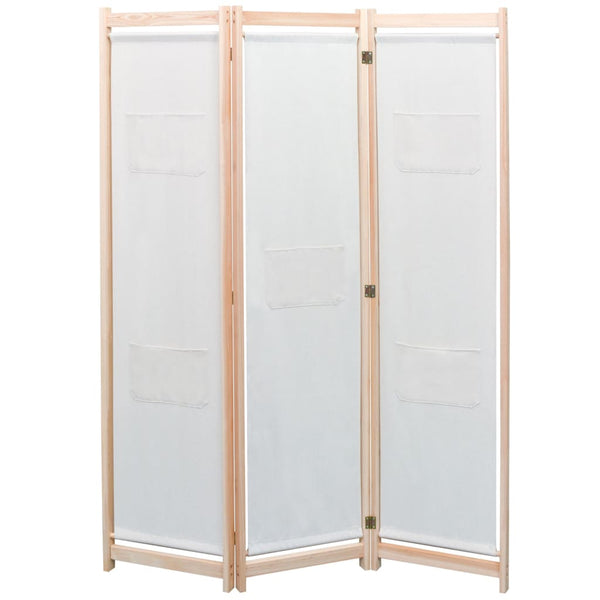 Cremefarbener Raumteiler Iren 120x170x4cm (3-teilig, Stoff)