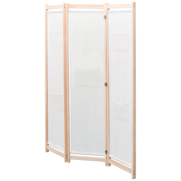 Cremefarbener Raumteiler Iren 120x170x4cm (3-teilig, Stoff)