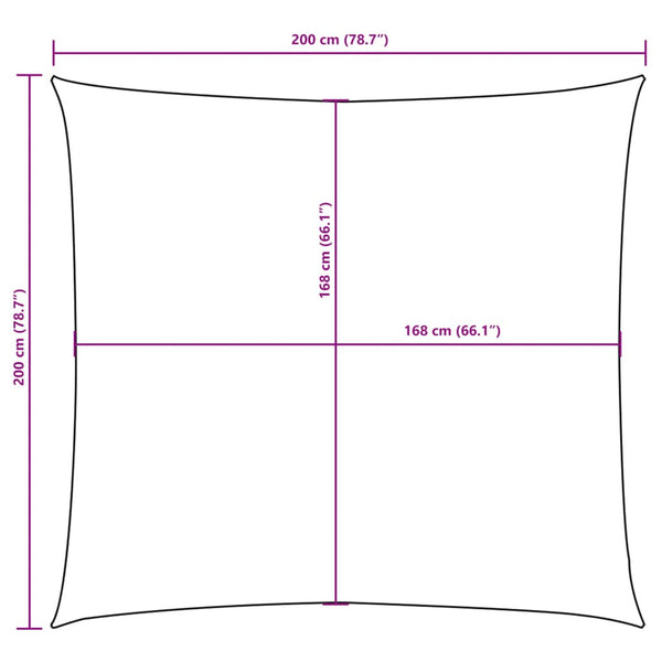 Cremefarbener Sonnenschirmsegel Oxford-Gewebe quadratisch Wallington 2x2 m